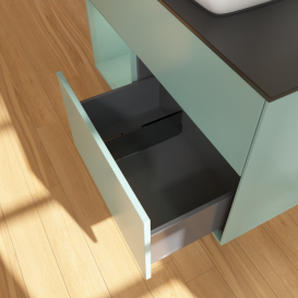 Тумба под раковину Villeroy & Boch Finion 100х50,1 см с подсветкой МДФ оливковый матовый лак/стекло черное матовое F772GMGM