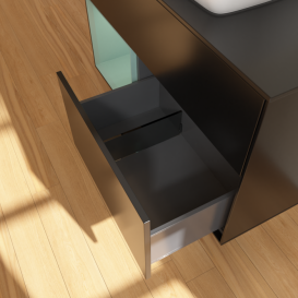 Тумба под раковину Villeroy & Boch Finion 100х50,1 см с подсветкой МДФ черный матовый лак/стекло черное матовое F772GMPD