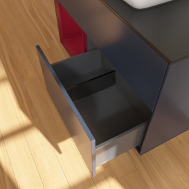 Тумба под раковину Villeroy & Boch Finion 100х50,1 см с подсветкой МДФ темно-синий матовый лак/стекло черное матовое F772HBHG