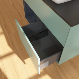 Тумба под раковину Villeroy & Boch Finion 100х50,1 см с подсветкой МДФ оливковый матовый лак/стекло черное матовое F772HGGM