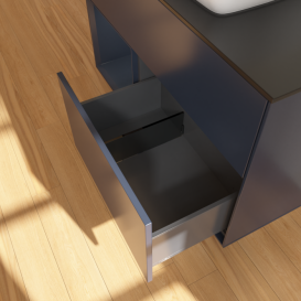 Тумба под раковину Villeroy & Boch Finion 100х50,1 см с подсветкой МДФ темно-синий матовый лак/стекло черное матовое F772HGHG