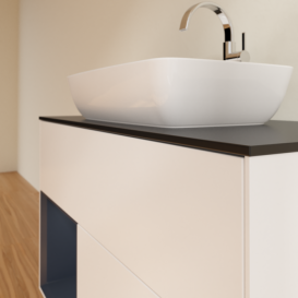 Тумба под раковину Villeroy & Boch Finion 100х50,1 см с подсветкой МДФ белый матовый лак/стекло черное матовое F772HGMT