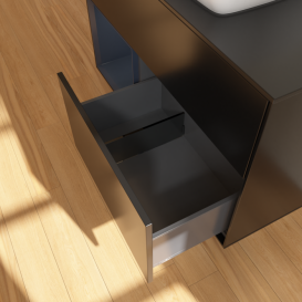 Тумба под раковину Villeroy & Boch Finion 100х50,1 см с подсветкой МДФ черный матовый лак/стекло черное матовое F772HGPD