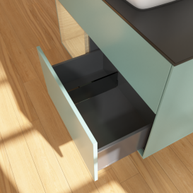 Тумба под раковину Villeroy & Boch Finion 100х50,1 см с подсветкой МДФ оливковый матовый лак/стекло черное матовое F772PCGM