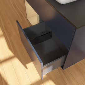 Тумба под раковину Villeroy & Boch Finion 100х50,1 см с подсветкой МДФ темно-синий матовый лак/стекло черное матовое F772PCHG