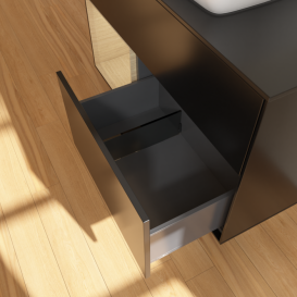 Тумба под раковину Villeroy & Boch Finion 100х50,1 см с подсветкой МДФ черный матовый лак/стекло черное матовое F772PCPD