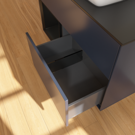 Тумба под раковину Villeroy & Boch Finion 100х50,1 см с подсветкой МДФ темно-синий матовый лак/стекло черное матовое F772PDHG