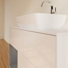 Тумба под раковину Villeroy & Boch Finion 100х50,1 см с подсветкой МДФ глянцевый белый лак/стекло белое матовое G771GKGF