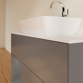 Тумба под раковину Villeroy & Boch Finion 100х50,1 см с подсветкой МДФ антрацит матовый лак/стекло белое матовое G771GKGK