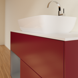 Тумба под раковину Villeroy & Boch Finion 100х50,1 см с подсветкой МДФ пион матовый лак/стекло белое матовое G771GKHB