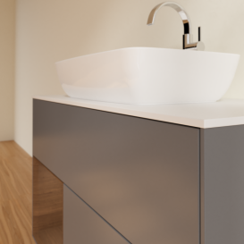 Тумба под раковину Villeroy & Boch Finion 100х50,1 см с подсветкой МДФ антрацит матовый лак/стекло белое матовое G771GNGK