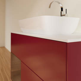 Тумба под раковину Villeroy & Boch Finion 100х50,1 см с подсветкой МДФ пион матовый лак/стекло белое матовое G771GNHB