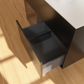 Тумба под раковину Villeroy & Boch Finion 100х50,1 см с подсветкой МДФ черный матовый лак/стекло белое матовое G771GNPD