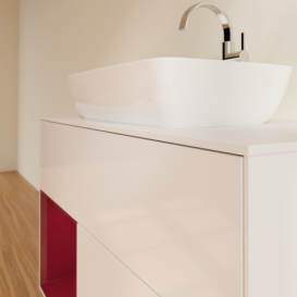 Тумба под раковину Villeroy & Boch Finion 100х50,1 см с подсветкой МДФ глянцевый белый лак/стекло белое матовое G771HBGF