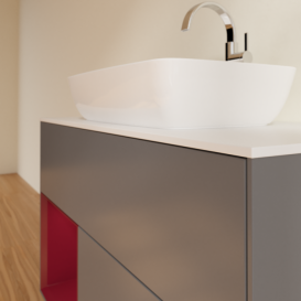 Тумба под раковину Villeroy & Boch Finion 100х50,1 см с подсветкой МДФ антрацит матовый лак/стекло белое матовое G771HBGK