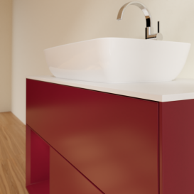 Тумба под раковину Villeroy & Boch Finion 100х50,1 см с подсветкой МДФ пион матовый лак/стекло белое матовое G771HBHB