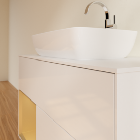 Тумба под раковину Villeroy & Boch Finion 100х50,1 см с подсветкой МДФ глянцевый белый лак/стекло белое матовое G771HFGF