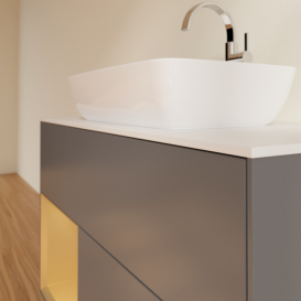 Тумба под раковину Villeroy & Boch Finion 100х50,1 см с подсветкой МДФ антрацит матовый лак/стекло белое матовое G771HFGK