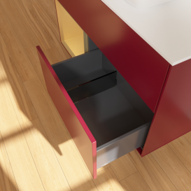 Тумба под раковину Villeroy & Boch Finion 100х50,1 см с подсветкой МДФ пион матовый лак/стекло белое матовое G771HFHB