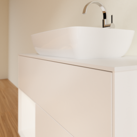 Тумба под раковину Villeroy & Boch Finion 100х50,1 см с подсветкой МДФ белый матовый лак/стекло белое матовое G771MTMT