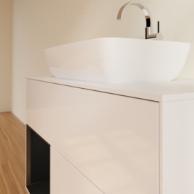 Тумба под раковину Villeroy & Boch Finion 100х50,1 см с подсветкой МДФ глянцевый белый лак/стекло белое матовое G771PDGF