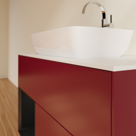 Тумба под раковину Villeroy & Boch Finion 100х50,1 см с подсветкой МДФ пион матовый лак/стекло белое матовое G771PDHB