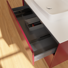 Тумба под раковину Villeroy & Boch Finion 100х50,1 см с подсветкой МДФ пион матовый лак/стекло белое матовое G771PDHB