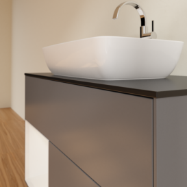 Тумба под раковину Villeroy & Boch Finion 100х50,1 см с подсветкой МДФ антрацит матовый лак/стекло черное матовое G772GFGK