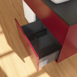 Тумба под раковину Villeroy & Boch Finion 100х50,1 см с подсветкой МДФ пион матовый лак/стекло черное матовое G772GFHB