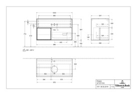 Тумба под раковину Villeroy & Boch Finion 100х50,1 см с подсветкой МДФ белый матовый лак/стекло черное матовое G772GFMT