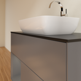 Тумба под раковину Villeroy & Boch Finion 100х50,1 см с подсветкой МДФ антрацит матовый лак/стекло черное матовое G772GKGK