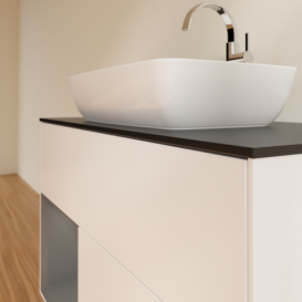 Тумба под раковину Villeroy & Boch Finion 100х50,1 см с подсветкой МДФ белый матовый лак/стекло черное матовое G772GKMT