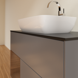 Тумба под раковину Villeroy & Boch Finion 100х50,1 см с подсветкой МДФ антрацит матовый лак/стекло черное матовое G772GNGK