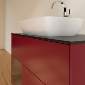 Тумба под раковину Villeroy & Boch Finion 100х50,1 см с подсветкой МДФ пион матовый лак/стекло черное матовое G772GNHB