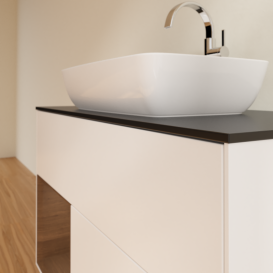 Тумба под раковину Villeroy & Boch Finion 100х50,1 см с подсветкой МДФ белый матовый лак/стекло черное матовое G772GNMT