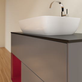 Тумба під раковину Villeroy & Boch Finion 100х50,1 см із підсвічуванням МДФ антрацит матовий лак/скло чорне матове G772HBGK