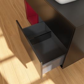 Тумба под раковину Villeroy & Boch Finion 100х50,1 см с подсветкой МДФ черный матовый лак/стекло черное матовое G772HBPD