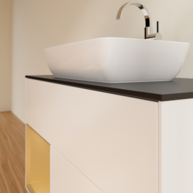 Тумба под раковину Villeroy & Boch Finion 100х50,1 см с подсветкой МДФ белый матовый лак/стекло черное матовое G772HFMT