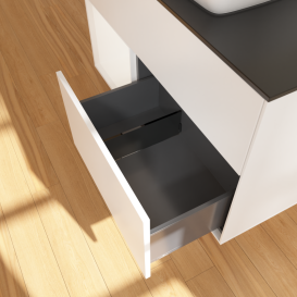 Тумба под раковину Villeroy & Boch Finion 100х50,1 см с подсветкой МДФ белый матовый лак/стекло черное матовое G772MTMT