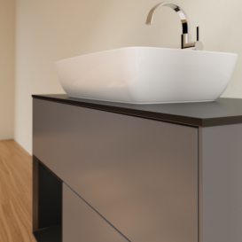 Тумба під раковину Villeroy & Boch Finion 100х50,1 см із підсвічуванням МДФ антрацит матовий лак/скло чорне матове G772PDGK