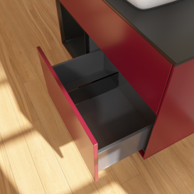 Тумба под раковину Villeroy & Boch Finion 100х50,1 см с подсветкой МДФ пион матовый лак/стекло черное матовое G772PDHB