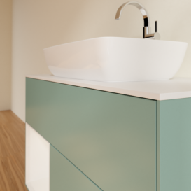 Тумба под раковину Villeroy & Boch Finion 100х50,1 см с подсветкой МДФ оливковый матовый лак/стекло белое матовое G771GFGM