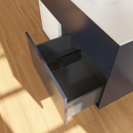 Тумба под раковину Villeroy & Boch Finion 100х50,1 см с подсветкой МДФ темно-синий матовый лак/стекло белое матовое G771GFHG