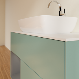 Тумба под раковину Villeroy & Boch Finion 100х50,1 см с подсветкой МДФ оливковый матовый лак/стекло белое матовое G771GKGM