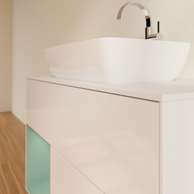 Тумба под раковину Villeroy & Boch Finion 100х50,1 см с подсветкой МДФ глянцевый белый лак/стекло белое матовое G771GMGF