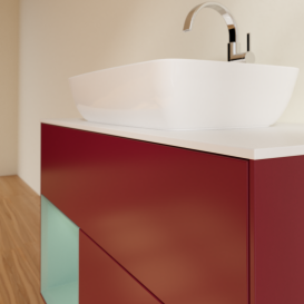 Тумба под раковину Villeroy & Boch Finion 100х50,1 см с подсветкой МДФ пион матовый лак/стекло белое матовое G771GMHB