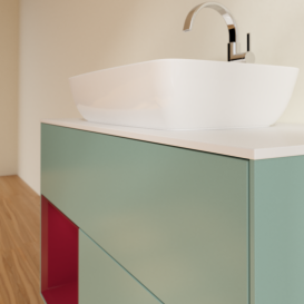 Тумба под раковину Villeroy & Boch Finion 100х50,1 см с подсветкой МДФ оливковый матовый лак/стекло белое матовое G771HBGM