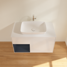 Тумба под раковину Villeroy & Boch Finion 100х50,1 см с подсветкой МДФ глянцевый белый лак/стекло белое матовое G771HGGF