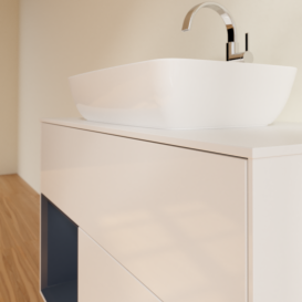 Тумба под раковину Villeroy & Boch Finion 100х50,1 см с подсветкой МДФ глянцевый белый лак/стекло белое матовое G771HGGF