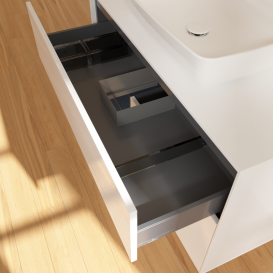 Тумба под раковину Villeroy & Boch Finion 100х50,1 см с подсветкой МДФ глянцевый белый лак/стекло белое матовое G771HGGF